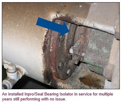 Bearing Isolator installed on food processing pump still performing after years of service 